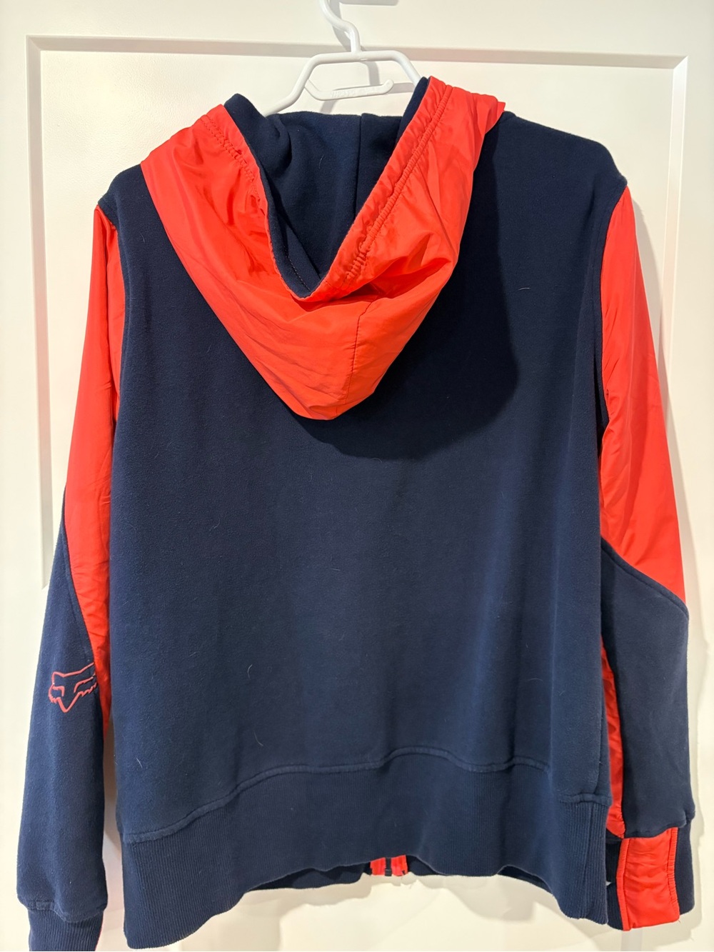 Fox Red and Navy Racing Hooded Zip Jacket - Picture 2 of 3